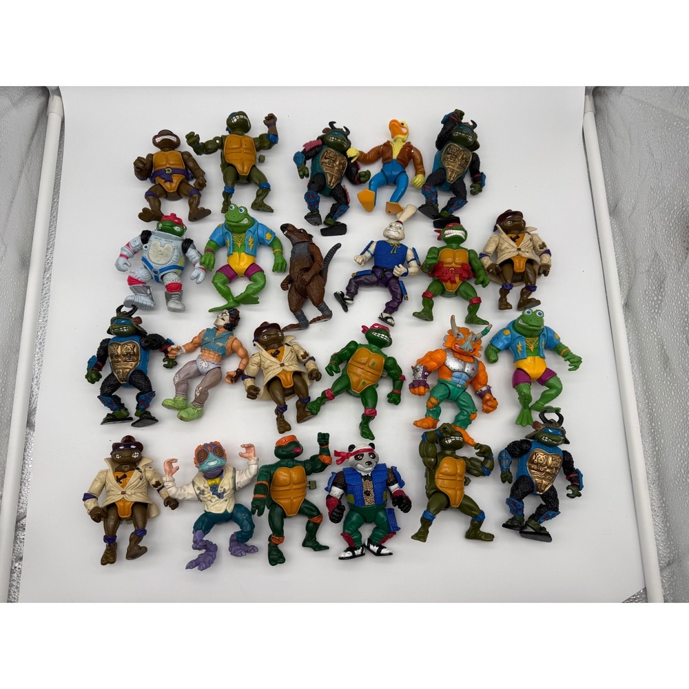 Vintage TMNT Action Figure Lot 23pc Playmates 80s 90s Donatello Leonardo